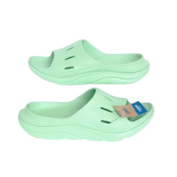 HOKA UNISEX ora recovery slide 3 lime glow Size12 men 14 women  NWT - Picture 3 of 9